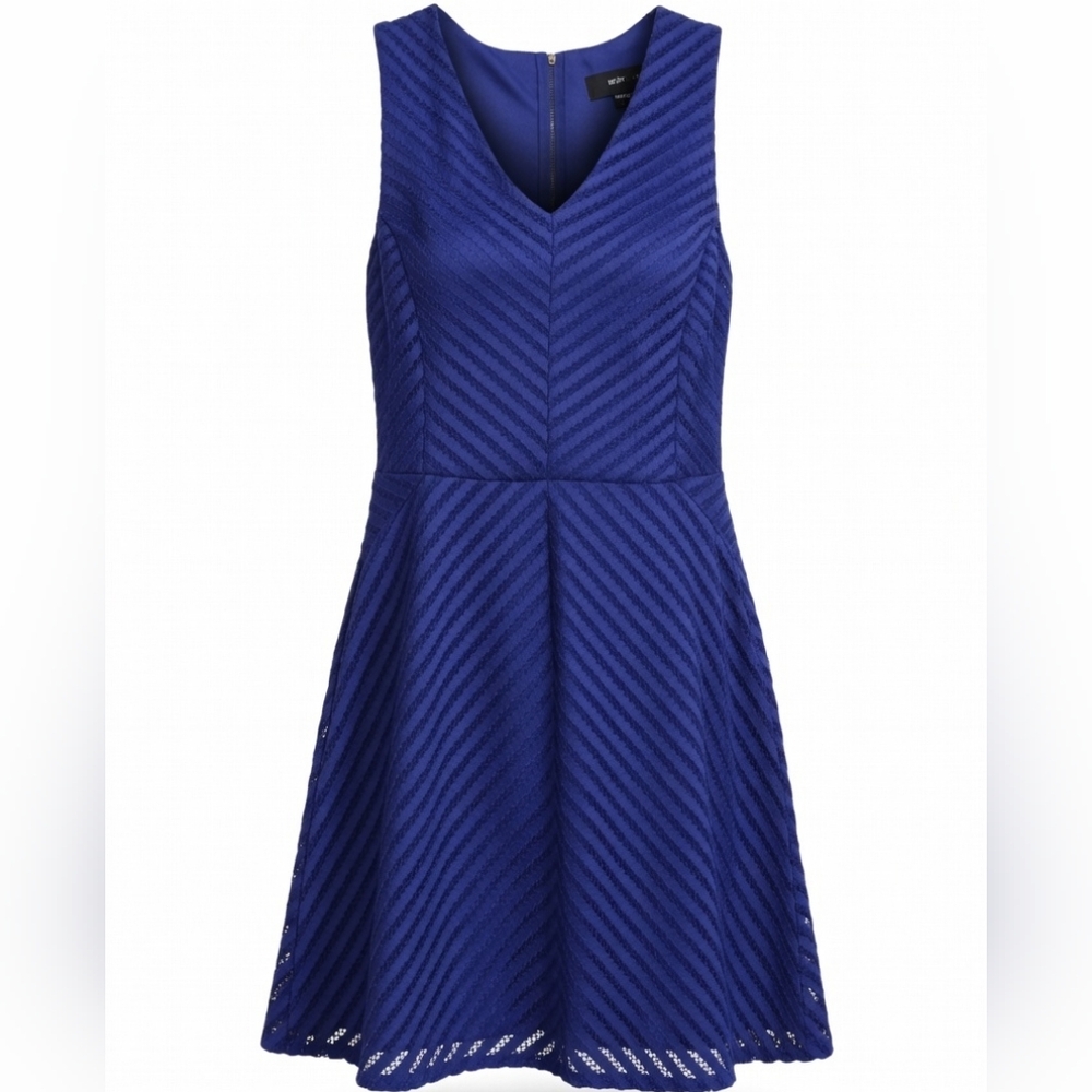 Mossimo Supply Co. Royal Blue Textured Fit-and-Flare Mini Dress